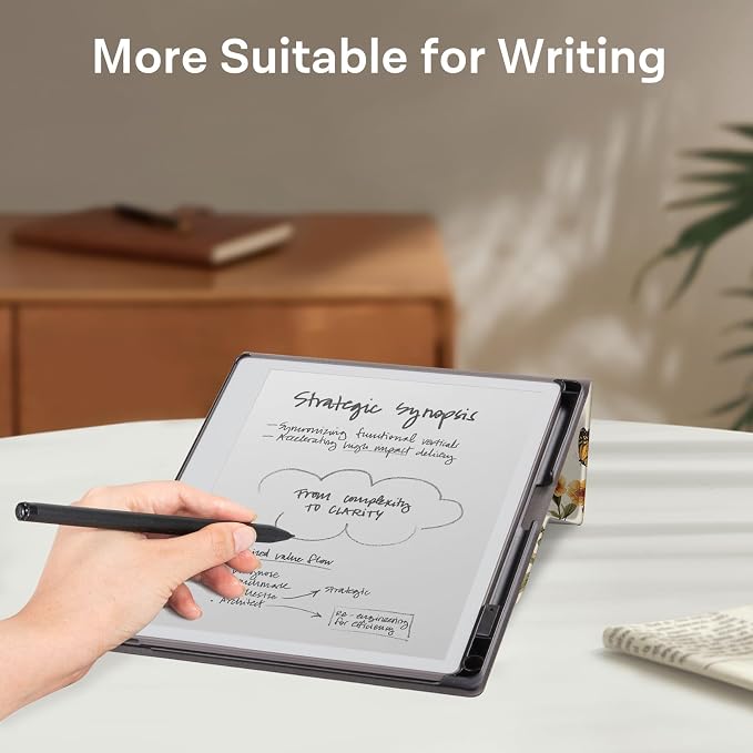 CoBak Case Compatible with Remarkable 2 Paper Tablet Black | Built-in Pen Holder Multi-Angle Foldable Stand Custom Fit for 2020 Released reMarkable 2