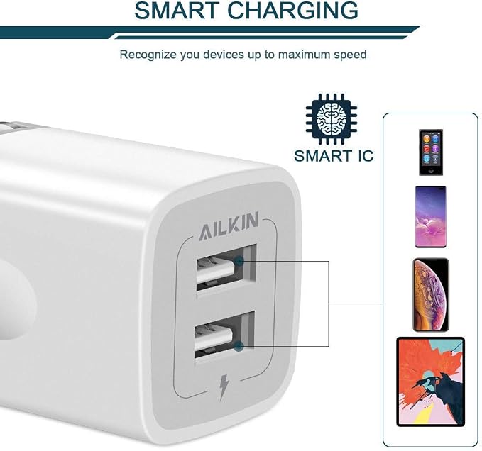 3Pack Fast Charging Cubes Foldable Dual Port Charger Block Fast USB Plug | Power Adapter Fold up Box Base Brick for iPhone 17 Air/16 Pro/16 Plus/16 Pro Max/15/XR/XS Max Samsung Galaxy LG Pixel