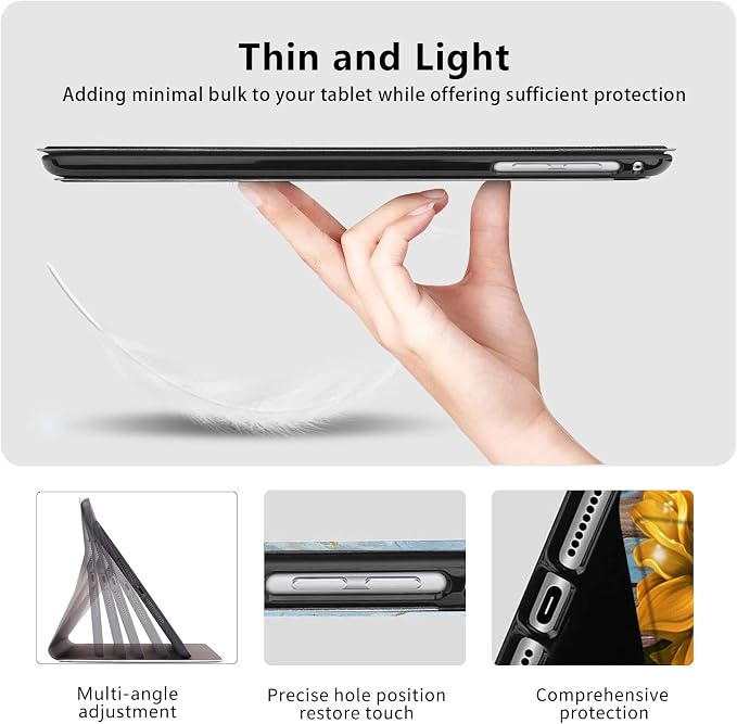 Case for iPad Air 11-inch (M4 2026 / M3 2025 / M2 2024) iPad Air 5th/4th Gen (2022/2020) 10.9 Slim PU Leather Folio Stand &amp Auto Sleep/Wake Protective Smart Cover Tree Fluorescent