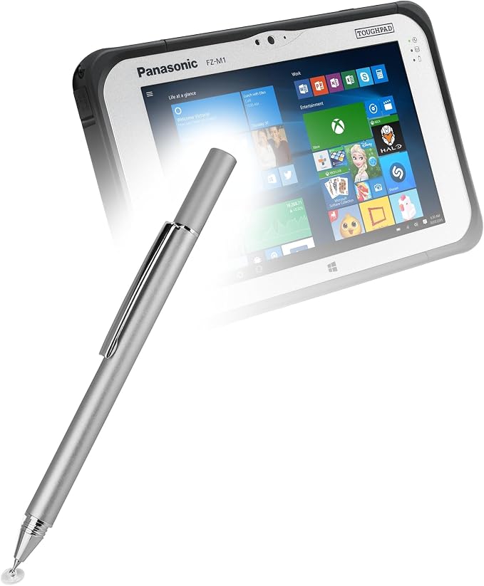 BoxWave Stylus Pen Compatible with Panasonic Toughpad FZ-M1 - FineTouch Capacitive Stylus Super Precise Stylus Pen - Metallic Silver