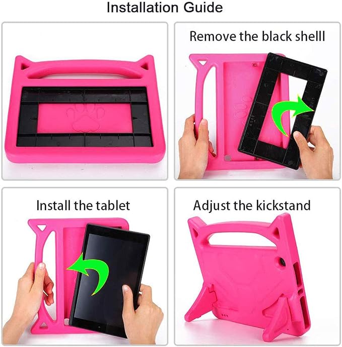 Case for Amazon Fire HD 10 Inch Tablet (11th Generation 2021 Released) - Lightweight Shockproof Kickstand Handle Kids Cover Case + 1 Screen Protector and 1 Stylus (Black)