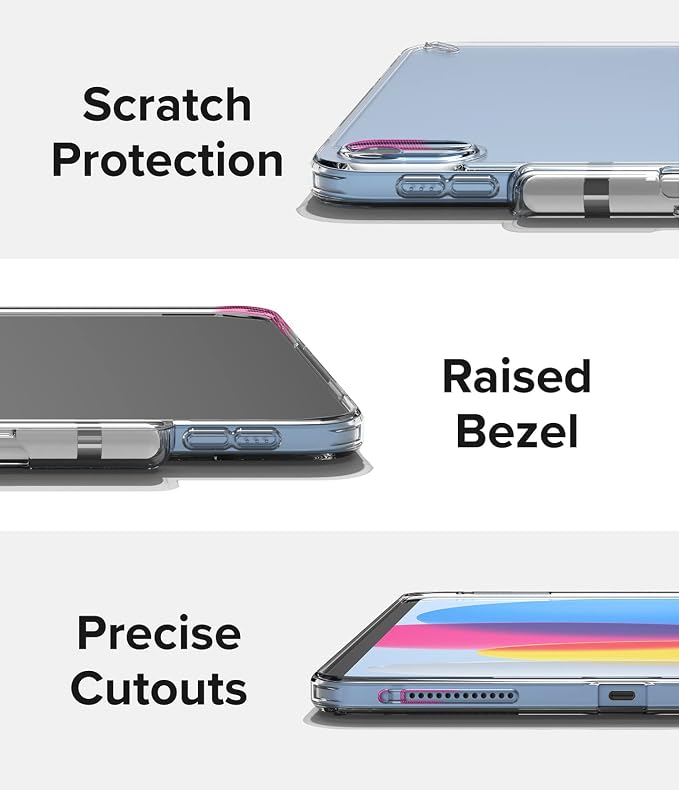 Ringke Fusion [No Wobbling] Compatible with iPad 11th Generation Case (A16 2025) and iPad 10th Generation Cover (2022) Transparent Shockproof Back with Pencil Holder - Clear