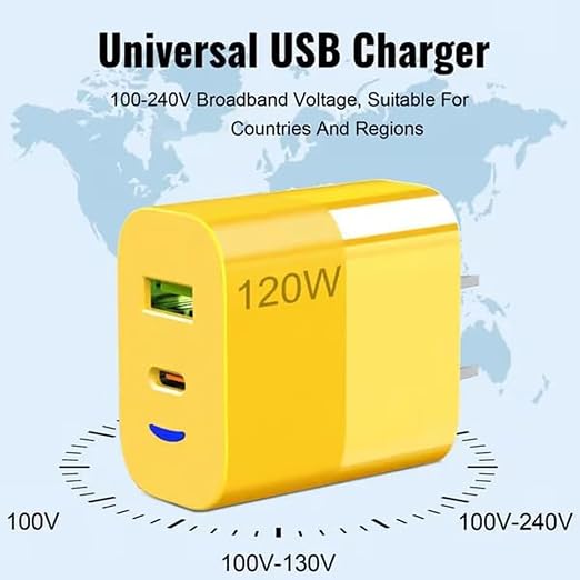 Portable Fast Charger Type C/USB A Dual Ports Adapter4 in 1 Fast Charging Cable &amp Data Sync C Chargers Fast Charging 10 Foot Fast Phone Charger Mechanical Style Multi-Function Cable (1pc)
