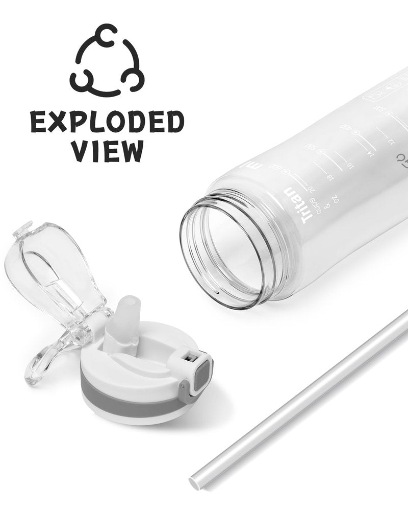 Opard Peak Water Bottle with Straw Cap, BPA-Free, Leak Proof Flip Top Bottle