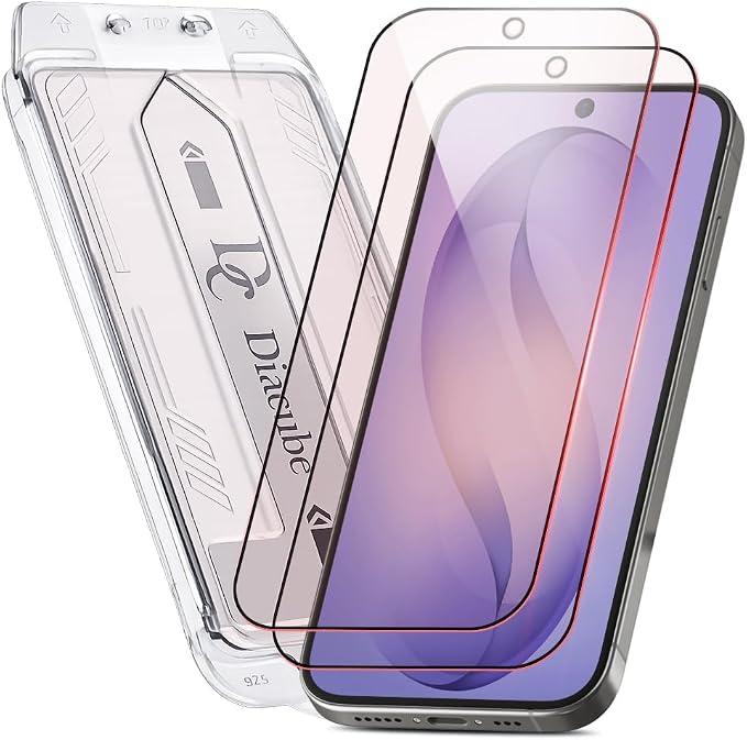 2-Pack Red Light Converter Screen Protector for Samsung Galaxy S23 Quantum Dot Technology Converts Blue Light to Red Light for Better Sleep &amp Eye Comfort 9H Tempered Glass with Easy-Install Fram