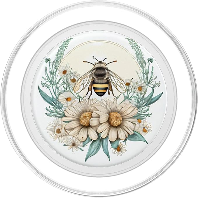 Bee Honeybee Daisy Flowers PopSockets Adhesive PopGrip