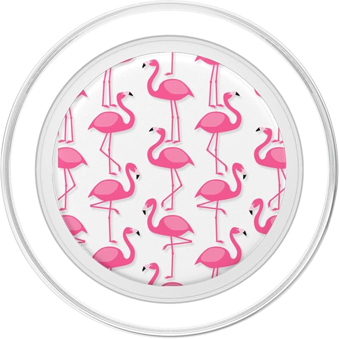 Pink Flamingo Flamenco Party White Background PopSockets Adhesive PopGrip