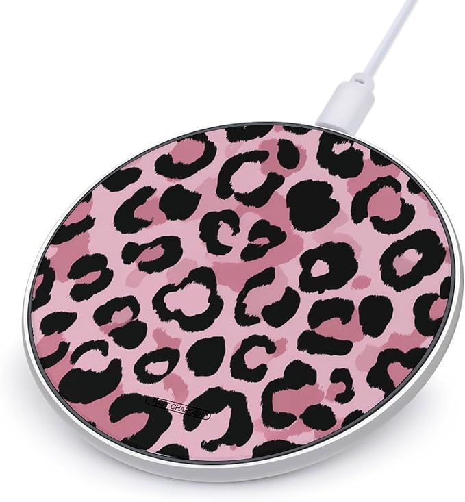 Leopard Print Wireless Charger SlimWireless Charging Pad Anti-Slip Charger Mat for Men Women
