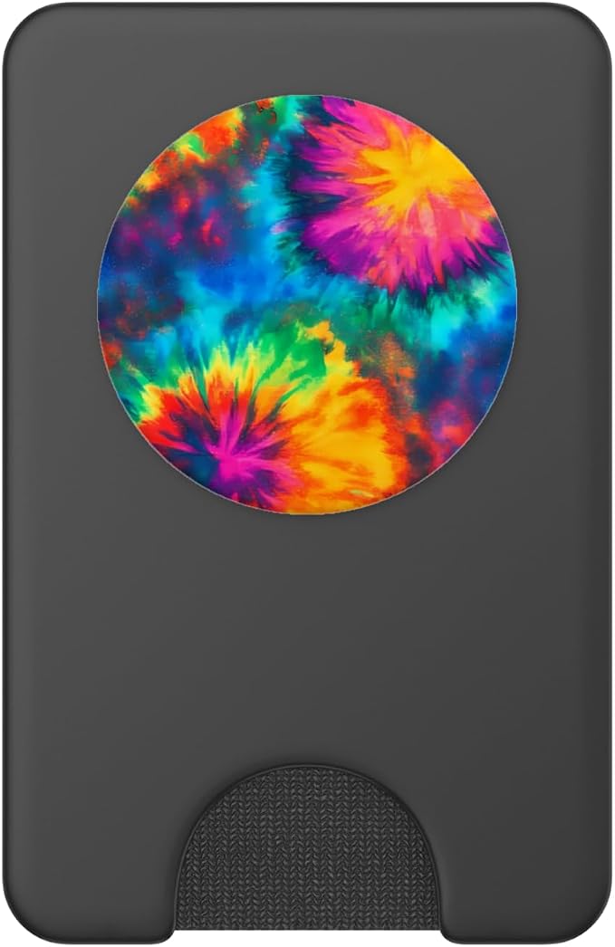 Abstract Design as Colorful Retro Psychedelic Art A Tie-Dye PopSockets PopGrip for MagSafe