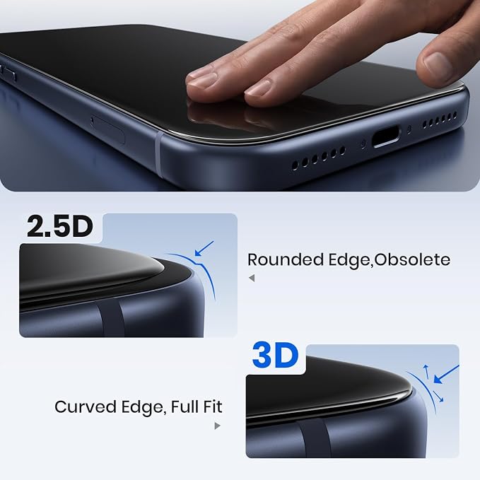 WSKEN Privacy Screen Protector for iPhone 17 Pro - Full Coverage Tempered Glass 24° Anti Spy Private Screen Auto Alignment Installation Tool Full Edge Case Friendly Protector