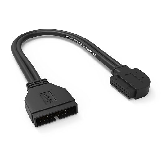 LINKUP USB 3.2 Gen2 Internal Adapter | 20-Pin Header to USB-A | 10Gbps male to female for PC front panel