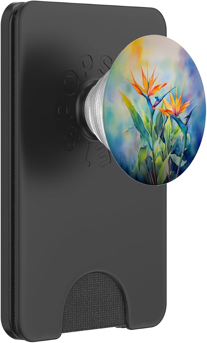 Bird of Paradise Flower Watercolor PopSockets Adhesive PopGrip