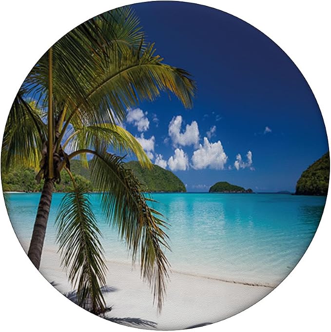Tropical Beach Palm Tree Ocean Getaway Vacation PopSockets Adhesive PopGrip