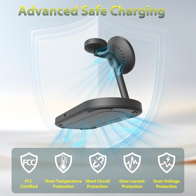 Dual Magnetic Phone Wireless Charger 30W 4 in 1 Charging Station for Apple Devices Charging Stand for iPhone 17/16/15/14/13/12 Series Support for Apple Watch11/10 for AirPods4