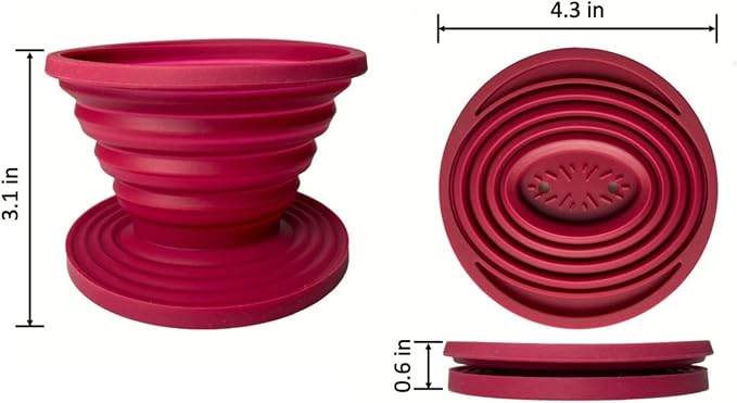 Attsky Collapsible Pour Over Coffee Dripper for Camping, 2-Pack, Red