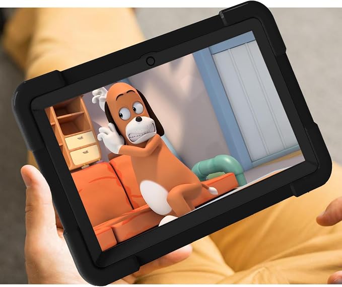 AKABEILA Compatible with Amazon Fire HD 8 2020/2022 Tablet Case，Rugged Kids Case with Stand Lightweight Shockproof Kids Friendly Tablet Cover Black