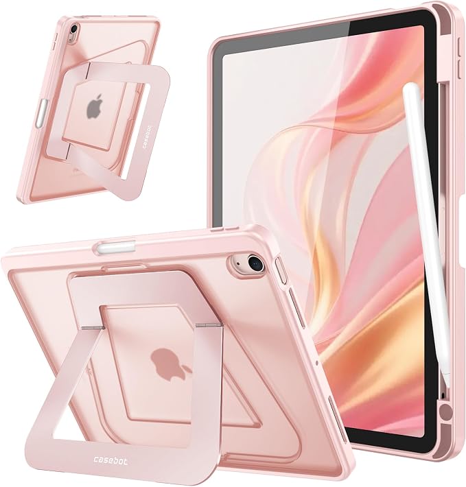 Fintie Shockproof Case for iPad Air 11-inch &amp iPad Air 5th/4th Gen 10.9 in | Slim Frosted Hard Back Cover Multi-Angle Viewing Built-in Kickstand &amp Pencil Holder Anti-Scratch Black