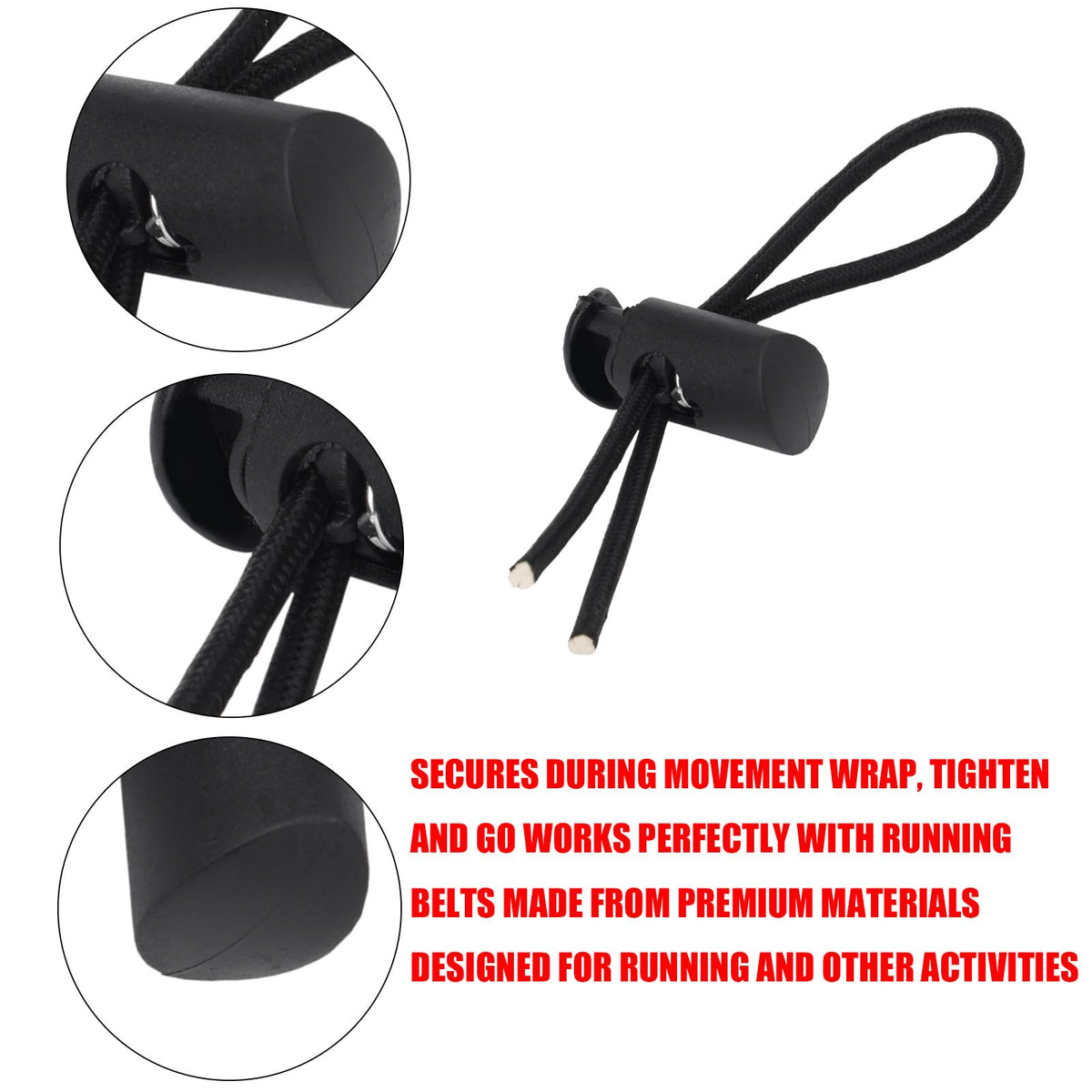 Gosknor 8pcs Bib Holder for Runners, Black Race Bib Toggles Clip Pins Boards Snaps Running Number Fasteners Belt for Marathons Essentials Accessories