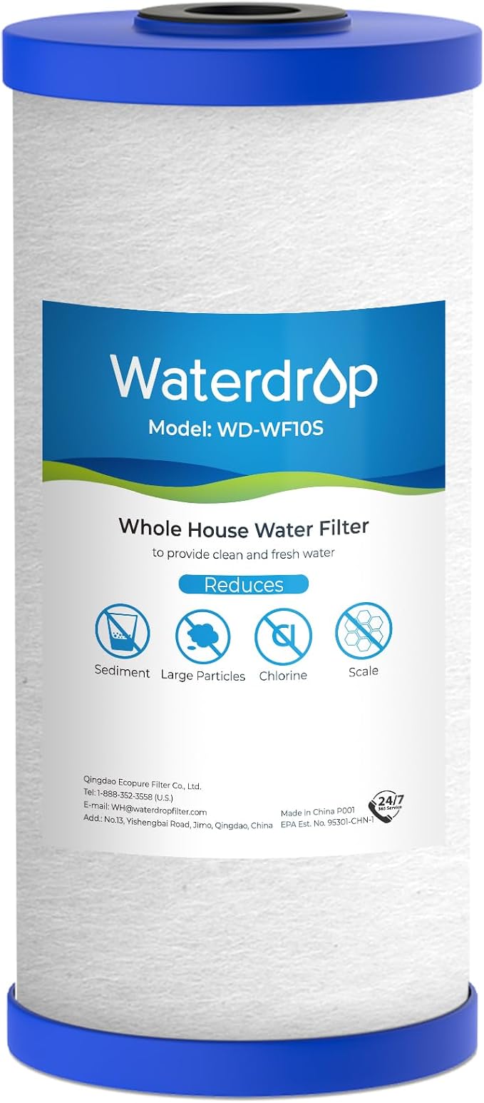 Waterdrop Whole House Water Filter, Anti-Scale Sediment Filter Cartridge
