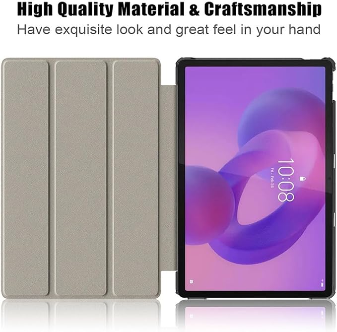 Smart Case for Lenovo Idea Tab 11 Inch 2025 (TB-336ZU/FU) Tablet | Magnetic Trifold Slim Folio PU Leather Stand Cover with Auto Sleep Wake (Black Marble)