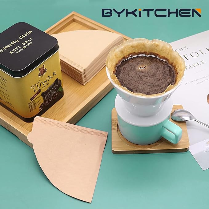 BYKITCHEN Small Coffee Filters, Size 01, Disposable Cone Coffee Filters Paper