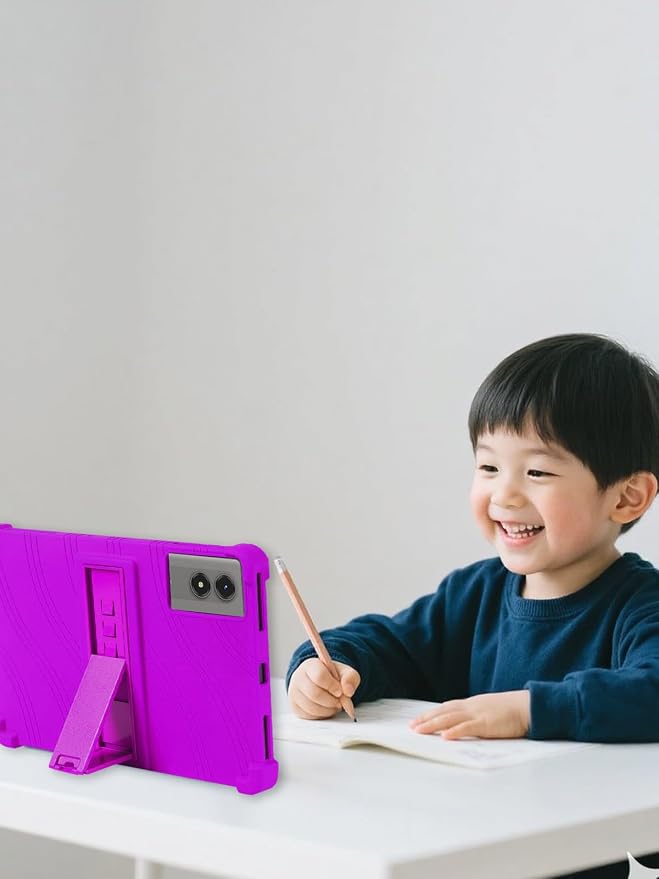 Case for TABWEE T50 Tablet 11 Inch (Black) | Soft Silicone Kids Friendly Protective Cover with Adjustable Stand Drop-Proof