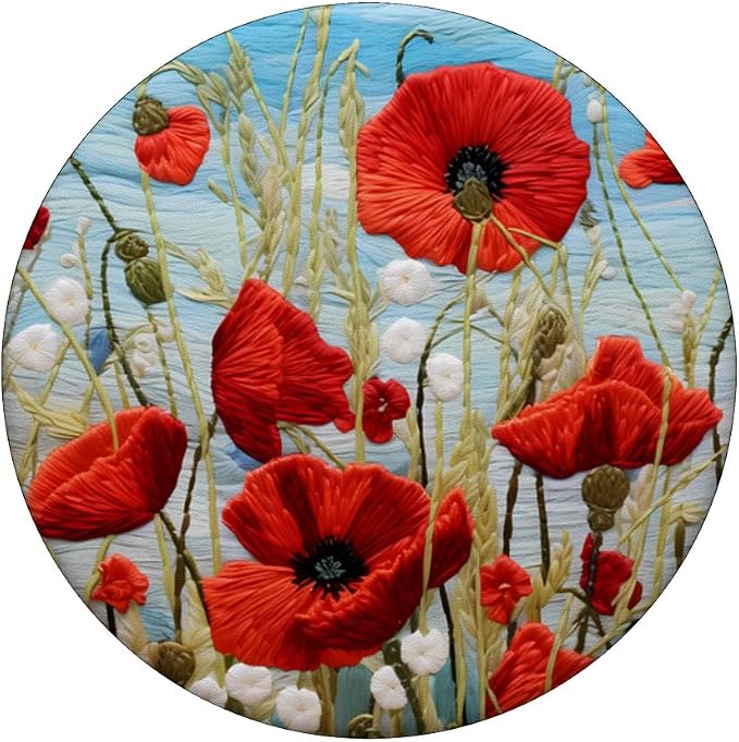 Beautiful Wildflowers in a Grainfield A Red Poppy Flower PopSockets PopGrip for MagSafe