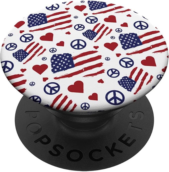 iCreate Peace Love America PopSockets Stand for Smartphones &amp Tablets PopSockets PopGrip: Swappable Grip for Phones &amp Tablets PopSockets Adhesive PopGrip