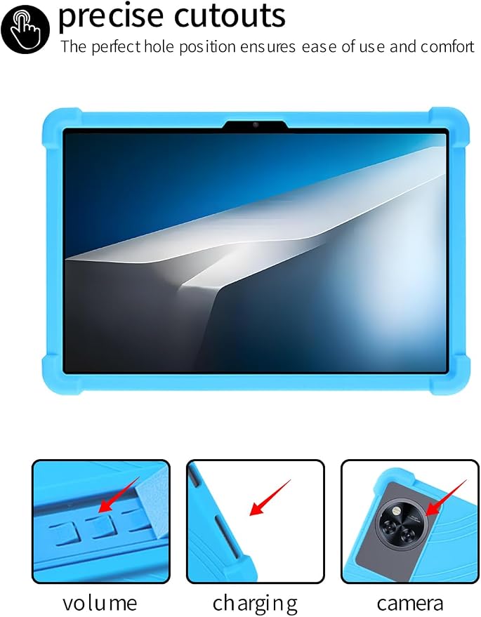 for DOOGEE Tab A9 pro+ Tablet 10.92 inch Tablet CaseBOVUGAC Soft Silicone Adjustable Stand Shockproof Kids Friendly for DOOGEE Tab A9 pro Plus 10.92 Tablet(Black)