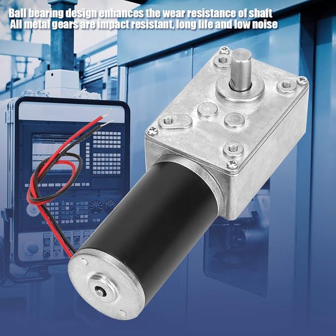 Reversible Gear Motor, 24V 8mm Shaft Gear Motor High Torsion Speed Reduce Electric Motor for Curtain Machine Advertising Equipment Window Opener Smart Device (100RPM)
