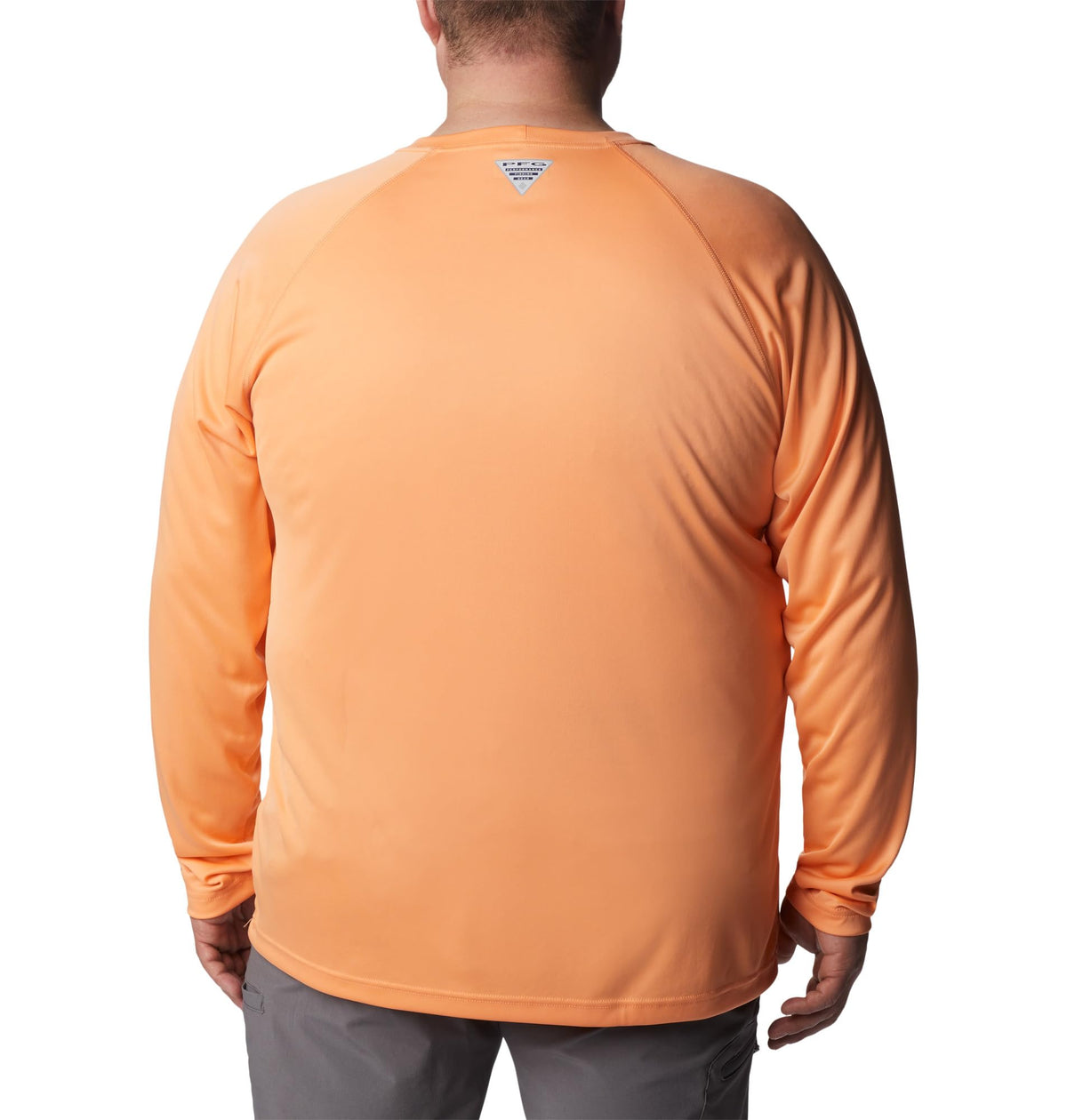 Columbia Men's PFG Terminal Tackle Long Sleeve Fishing Shirt, Bright Nectar/Vivid Blue Logo, X-Small