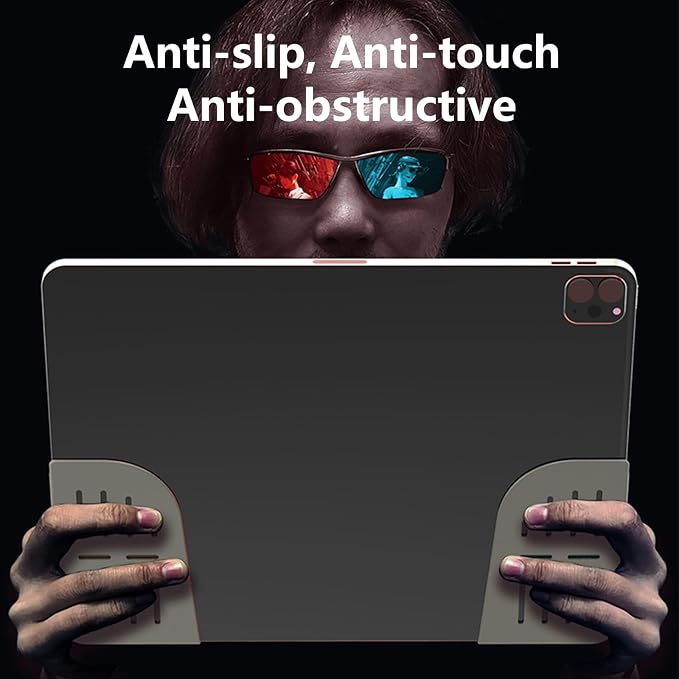 JWH Silicone Gaming Grip Case for iPad Anti Slip Game Control Protector for PUBG Mobile Shooting Games with Finger Sleeves and Storage Box Anti Accidental Touch Finger Protection Gaming Accessories