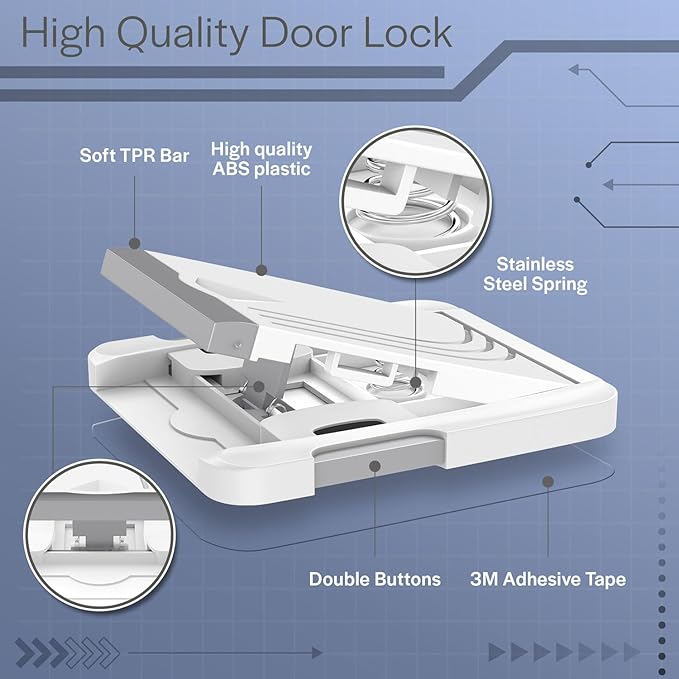 Todays Kids 4 Pack Sliding Door Locks - Child Proof Lock for Sliding Door, Easy to Install Sliding Window Lock - Strong Adhesive Sliding Door Security Lock, Versatile Window Locks & Sliding Door Lock