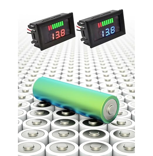 Battery Charge Level Indicator Universal Car Battery Capacity Meter Tester Checker 12v-72v Blue Motorcycle Checker Auto Tester Fuel Gauge Indicator