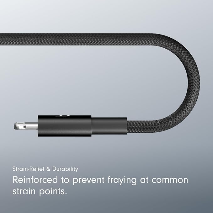 Beats 240W USB-C to USB-C Braided Cable Fast Charging Durable/Tangle Free Compatible with Apple and Android Devices (3 m/10 ft) – Bolt Black