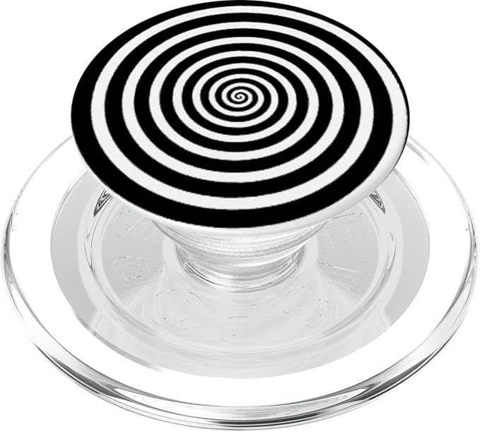 Fun Optical Illusion Circle Swirl Design Black and White PopSockets Adhesive PopGrip