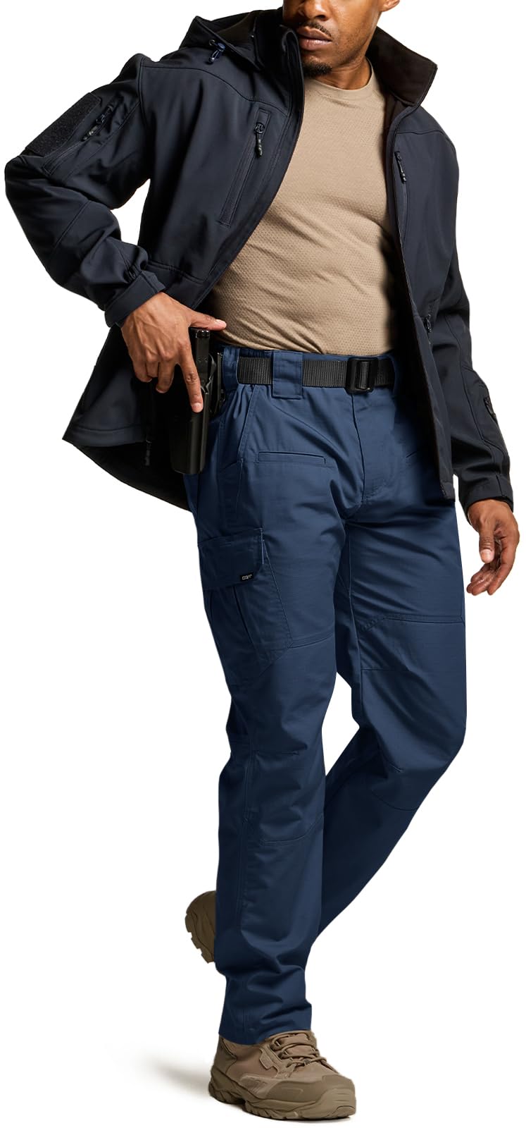 CQR Men's Tactical Pants, Water Resistant Ripstop Cargo Pants, Lightweight EDC Work Hiking Pants, Outdoor Apparel, Raider Midnight Blue, 38W x 32L