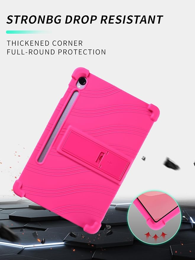 Case for Samsung Galaxy Tab S11 Tablet 11 inchWUNIAK Shock Proof Lightweight Stand Rubber Shell Protective CoverKids Friendly Soft Silicone Adjustable Stand CoverBlue