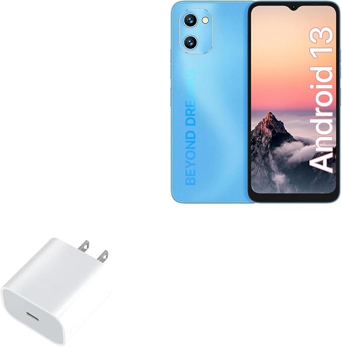 BoxWave Charger Compatible with Umidigi G1 Plus - PD GAN miniCube (30W) 30W Tiny PD GAN Type-C Wall Charger - Winter White