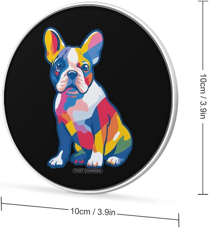 Rainbow Frenchie French Bulldog Wireless Charger Portable Charging Pad | LightweightAll Smartphone