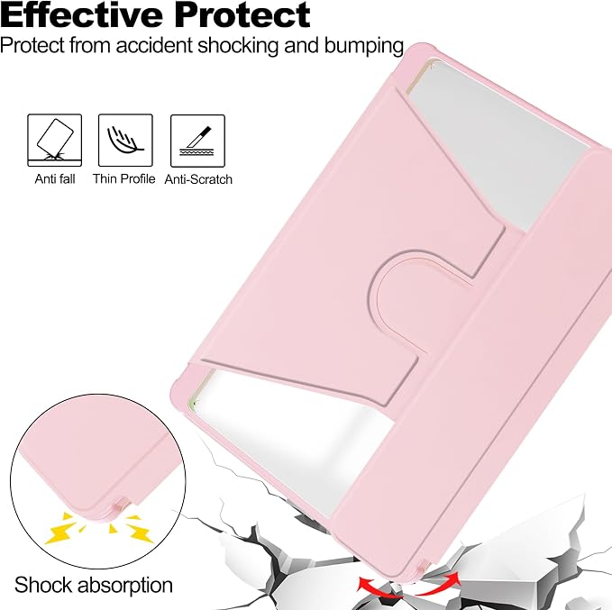 Tablet Case for Samsung Galaxy TAB A9+/A9 Plus with S Pen Holder 360° Swiveling Stand Shockproof Cover with Clear Transparent Back Shell Auto Wake/Sleep (Black Galaxy Tab A9 Plus)