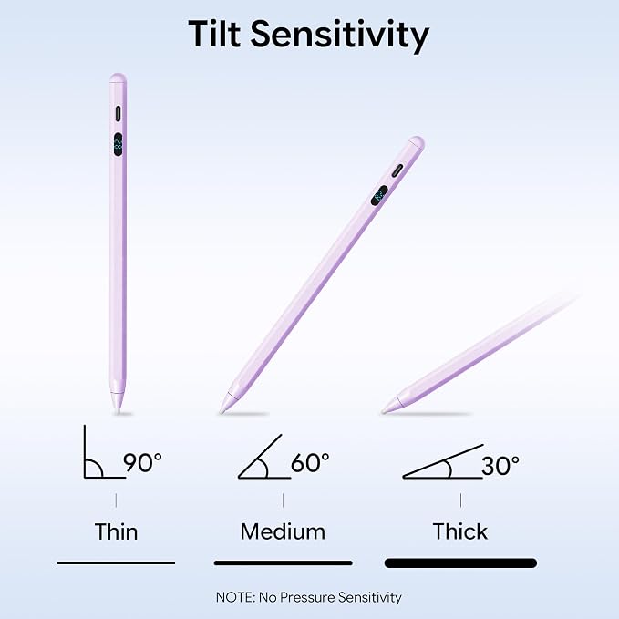 LED Battery Display Stylus Pen Dual Modes Fast Charge Universal Active Digital Pencil for iPad iPhone Samsung Android &lt2ms Low Latency Tilt Sensitivity for Drawing Note Taking No Bluetooth Styl