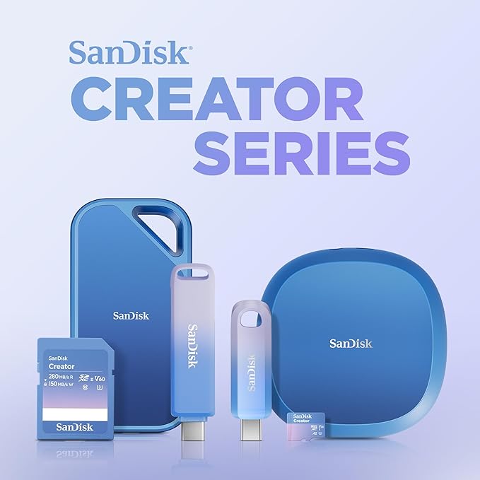 SanDisk 128GB Creator SD UHS-II Card, Read speeds up to 280MB/s, for DSLR and Mirrorless Cameras, 4K UHD, 6K Video, V60, 1 Month of Adobe Creative Cloud Included - SDSDXEP-128G-GNCIS