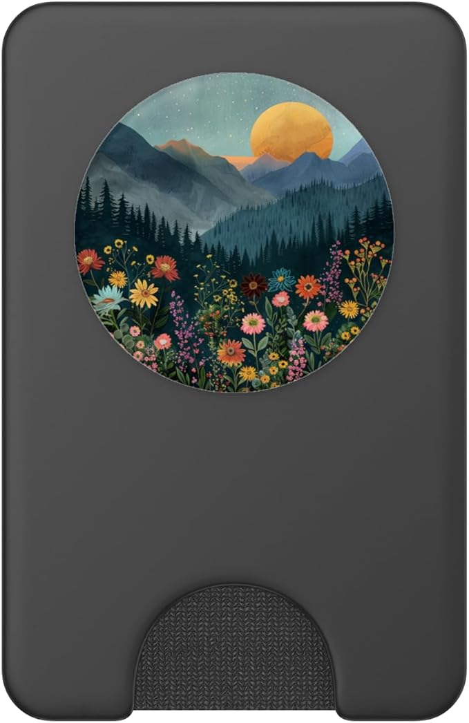 Floral Mountain Sunset Pine Tree Forest Nature PopSockets Adhesive PopGrip