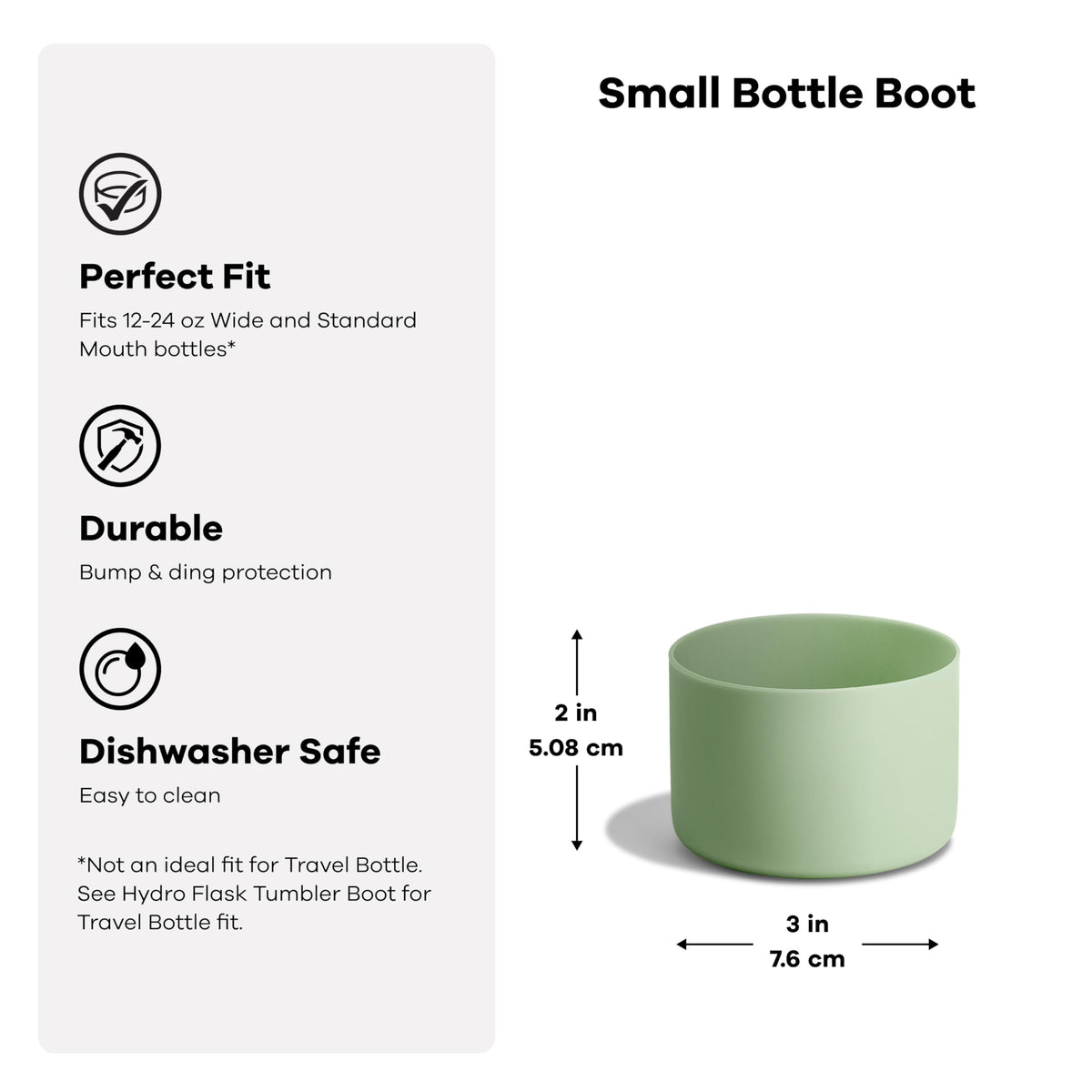 Hydro Flask Bottle Boot – Bottom Protector Sleeve – Silicone Water Bottle Accessory Small Cascade Blue