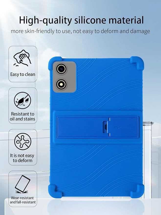for YLEEBG P30 Android 15 Gaming Tablet10.1 2.5K Ultra Clear Display Tablet Model CaseUYRUREL Soft Silicone Adjustable Stand Cover Lightweight Kids FriendlyBlack.