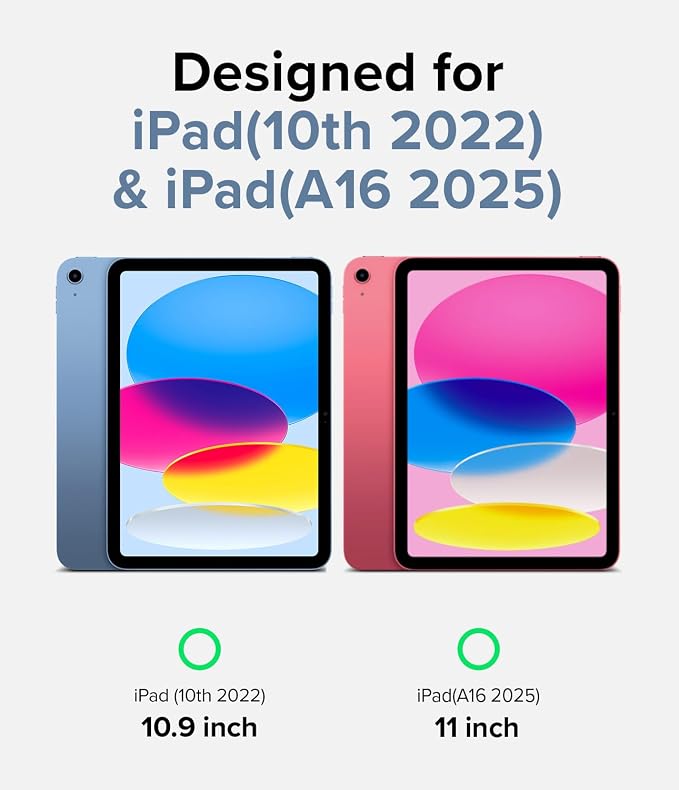 Ringke Fusion [No Wobbling] Compatible with iPad 11th Generation Case (A16 2025) and iPad 10th Generation Cover (2022) Transparent Shockproof Back with Pencil Holder - Clear