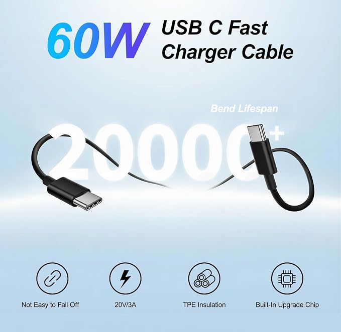 iPhone 17 Charger45W Fast Charging Dual Port USB C Charger Block with 3/6/10/10FT Type C Charging Cable-PD Quick Adapter 3.0 for iPhone 17e/17/17 Pro/17 Pro Max/Air/16/15 Pro Max/PlusiPad (Black)