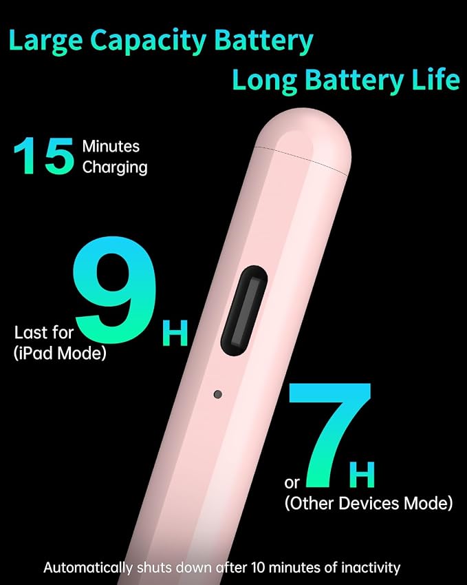 MEKO Universal Stylus Pen for Apple iPhone &amp Android &amp iPad 2X Fast Charge Active Stylus Pencil for All Touch Screen High Sensitivity Capacitive Stylus for Smartphone Apple Watch Tablet-Lihg