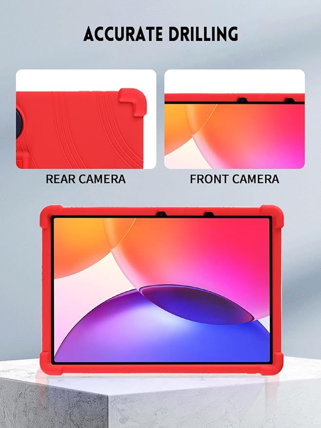 Case for TCL TAB A1 Plus Android Tablet 12.2 Inch (Dark Black) | (Model 9445X) Soft Silicone Kids Friendly Protective Cover with Adjustable Stand Drop-Proof